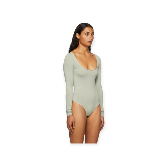 Skims Long Sleeve Bodysuit Agave Green XS S - Picture 11 of 11